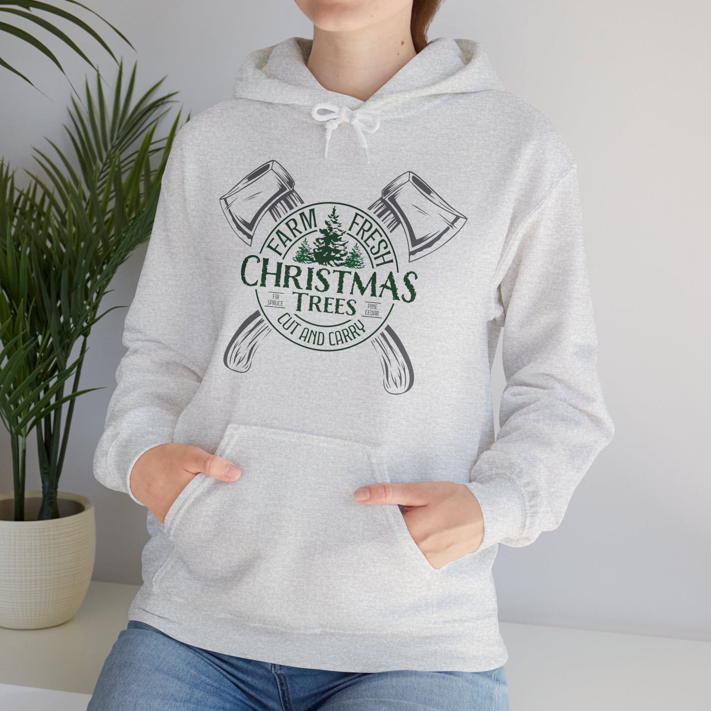 Vintage Farm Fresh Christmas Trees Unisex Heavy Blend™ Hooded Sweatshirt