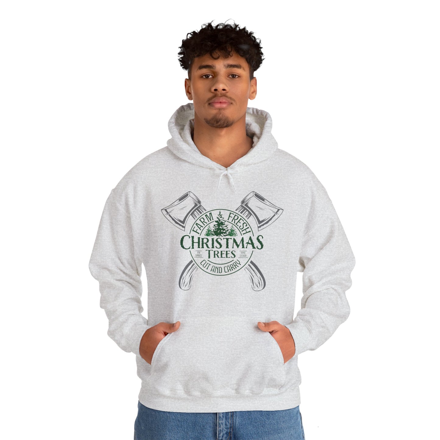 Vintage Farm Fresh Christmas Trees Unisex Heavy Blend™ Hooded Sweatshirt