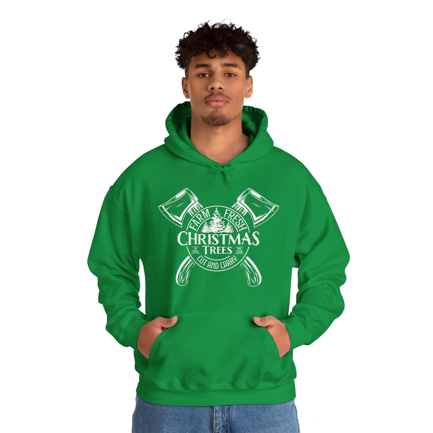 Vintage Farm Fresh Christmas Trees Unisex Heavy Blend™ Hooded Sweatshirt