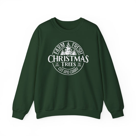 Vintage Farm Fresh Christmas Trees Unisex Heavy Blend™ Crewneck Sweatshirt