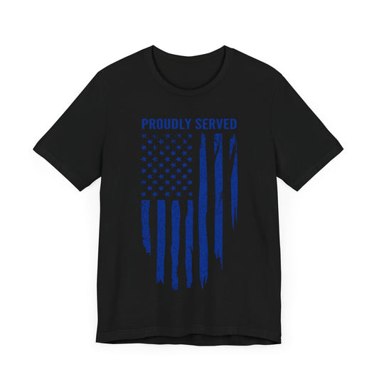 Air Force Veteran Unisex Tee, Proudly Served Military Shirt USA Flag USAF